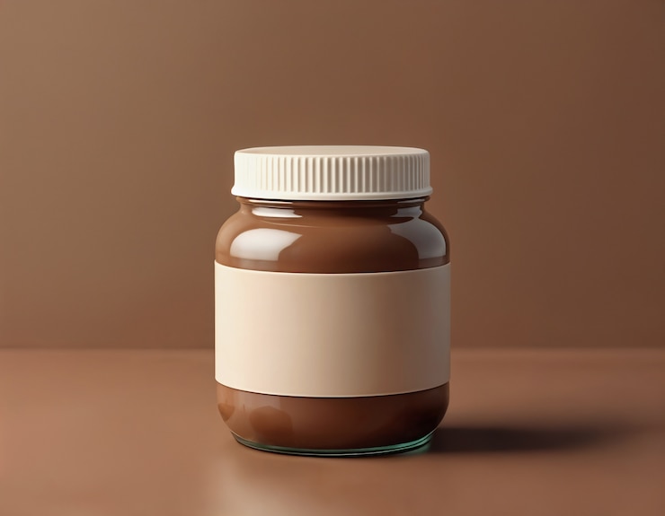 Foto grátis modelo de frasco de chocolate para espalhar