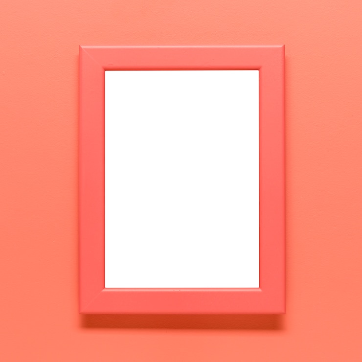 Foto grátis modelo de quadro em branco com fundo colorido