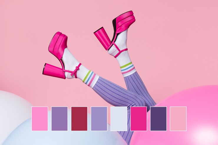 Foto grátis modelo posando com amostras de cores