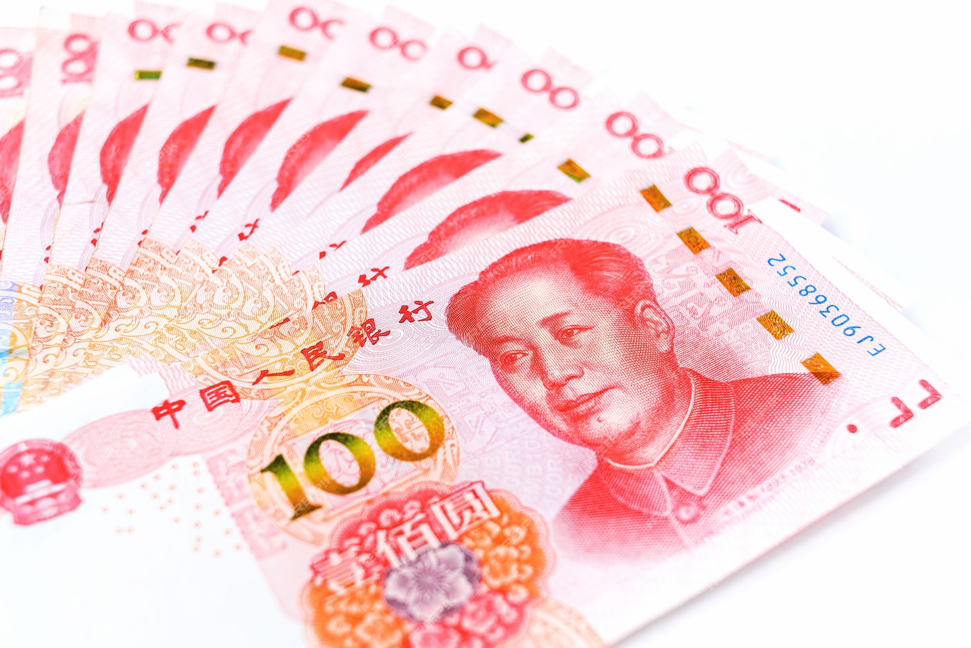 Moeda oficial da china. renminbi, abreviatura rmb. dinheiro chinês. | Foto  Premium
