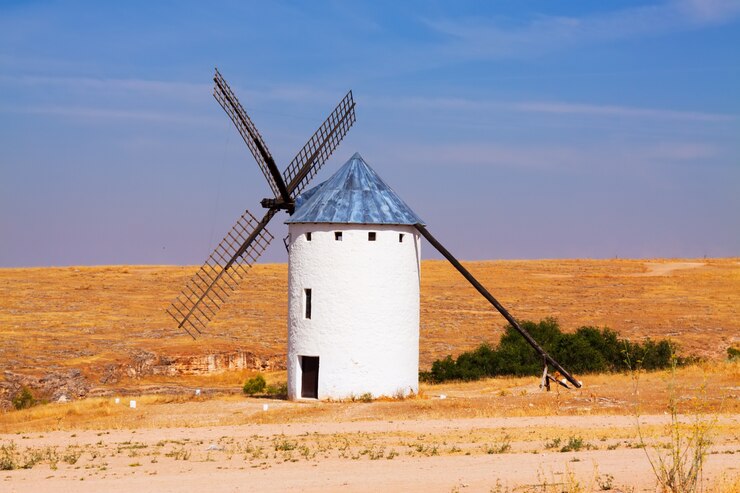 Foto grátis moinho de vento no campo