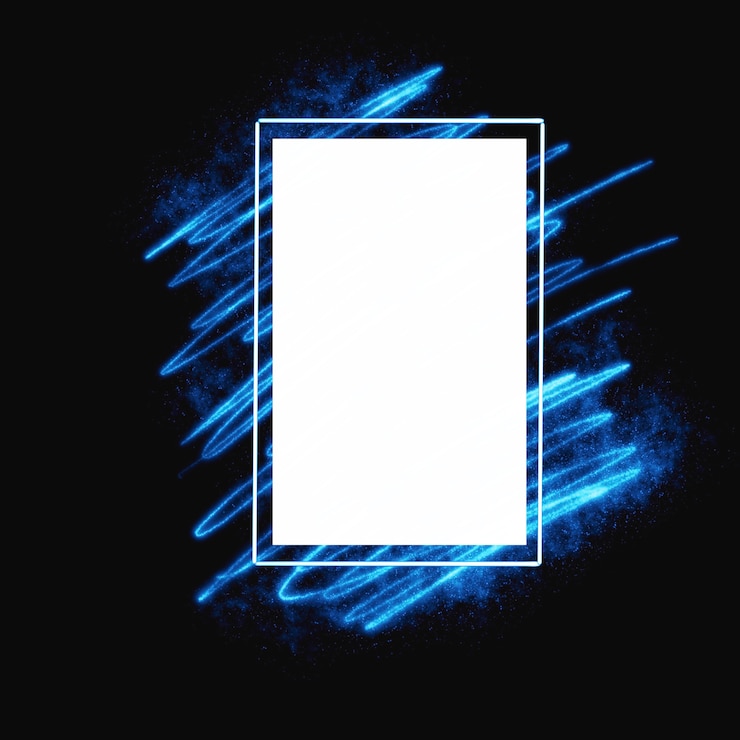 Foto grátis moldura com mão brilhante azul desenhar luz