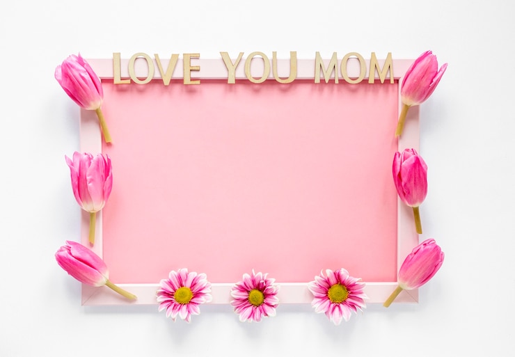Foto grátis moldura de vista superior decorada com tulipas