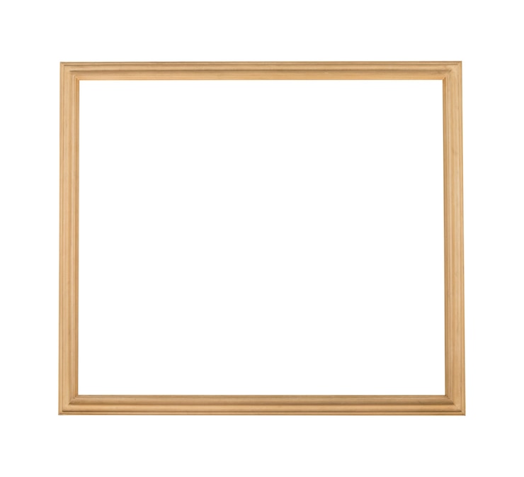 Foto grátis moldura quadrada de madeira para pintura ou quadro isolado em um fundo branco