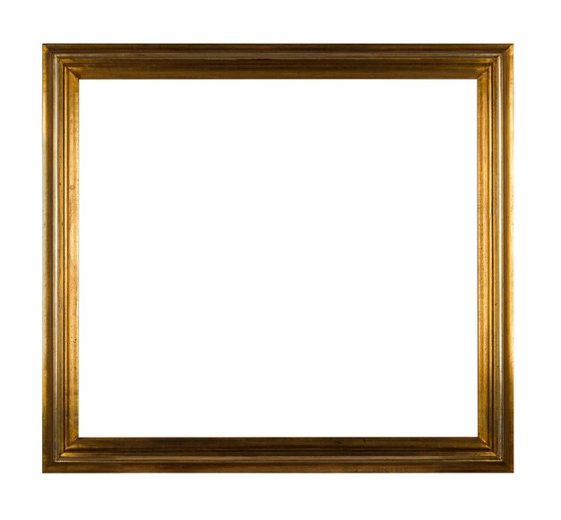 Moldura quadrada de madeira vintage para pintura ou quadro isolado em um fundo branco