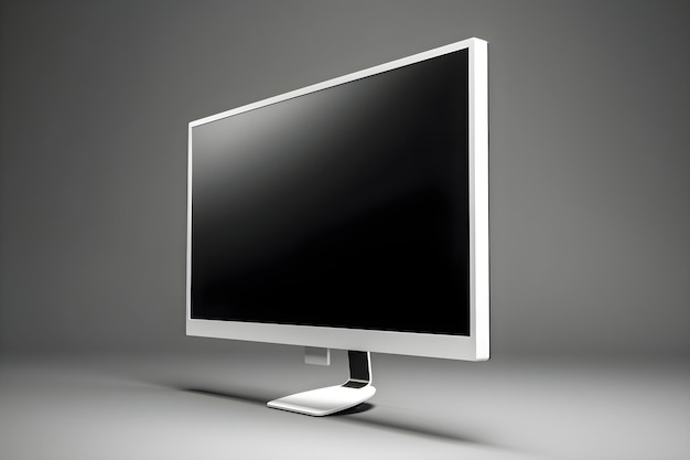 Foto grátis monitor de computador com tela em branco isolada em fundo cinzento ilustração 3d