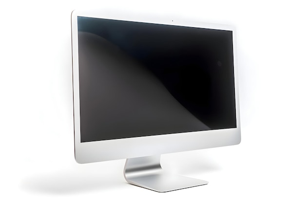 Monitor de computador com tela em branco isolado em fundo branco ilustração 3D