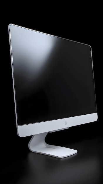 Foto grátis monitor de computador moderno isolado em fundo preto renderização 3d tela em branco