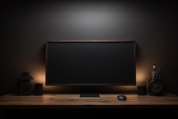 Foto grátis monitor moderno na mesa elegante