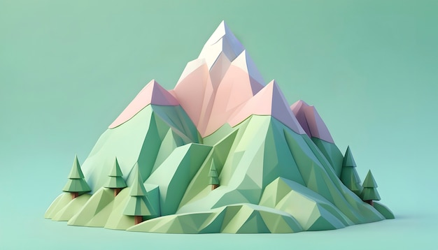 Montanha abstrata com formas poligonais
