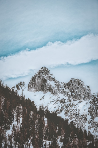 Foto grátis montanha rochosa coberta de neve