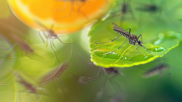 Mosquito de perto na natureza