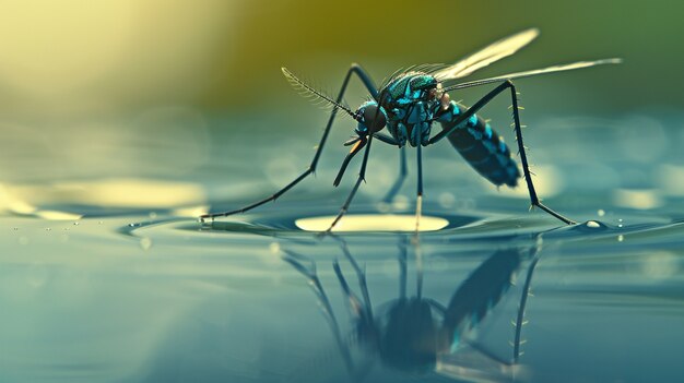 Mosquito de perto na natureza