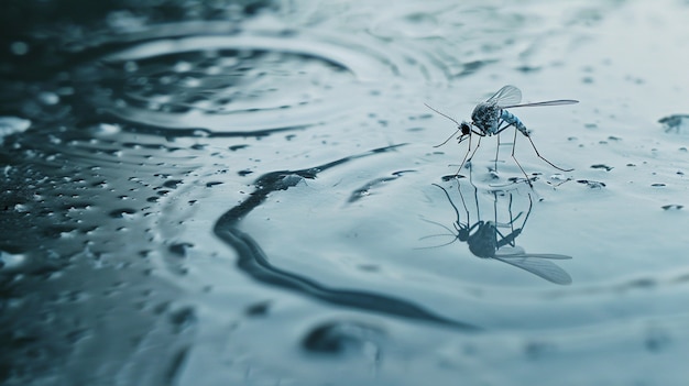 Mosquito de perto na natureza