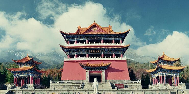 Foto grátis mosteiro de chongsheng em dali, yunnan, china