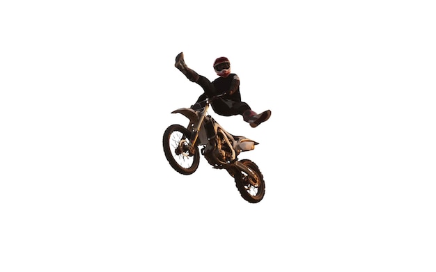 Foto grátis moto freestyle em fundo branco