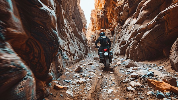 Foto grátis motociclista de terra participando de corridas e circuitos para a emoção da aventura com motocicleta