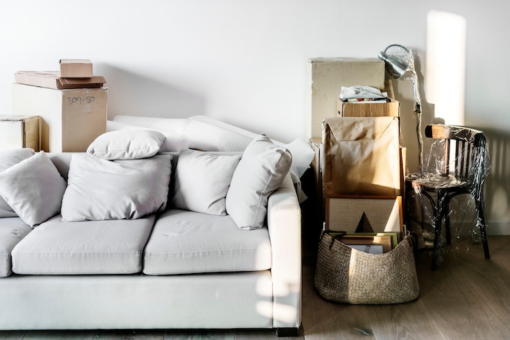 Foto grátis mudança para um novo conceito de casa