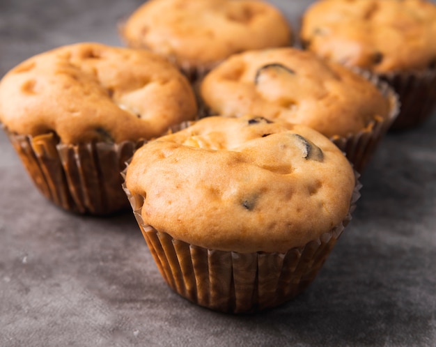 Muffins caseiros deliciosos do close-up