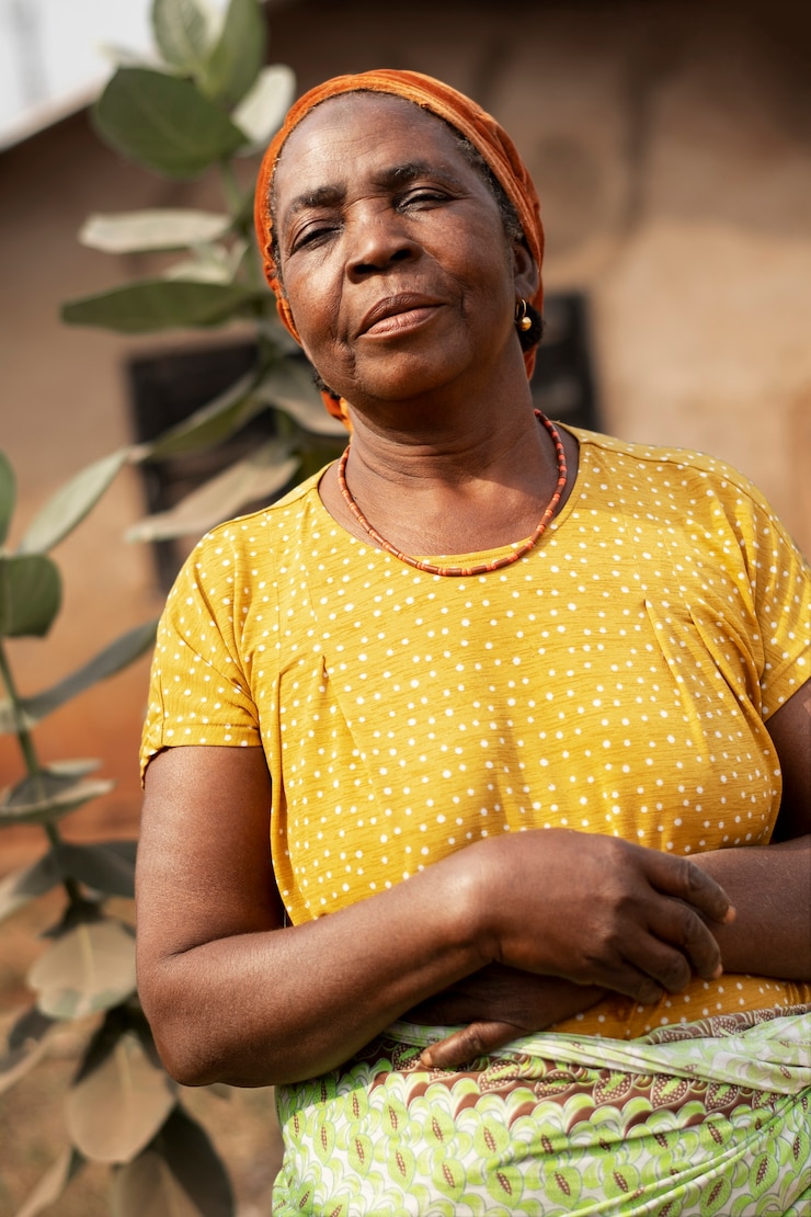 Foto grátis mulher africana de tiro médio sentada do lado de fora