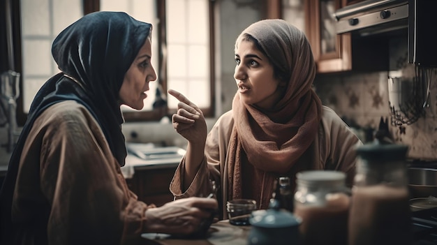 Foto grátis mulher árabe hiper-realista em uma cozinha moderna