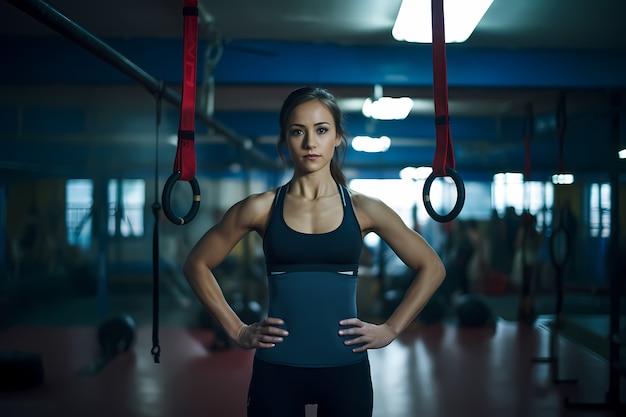 Foto grátis mulher atlética praticando ginástica