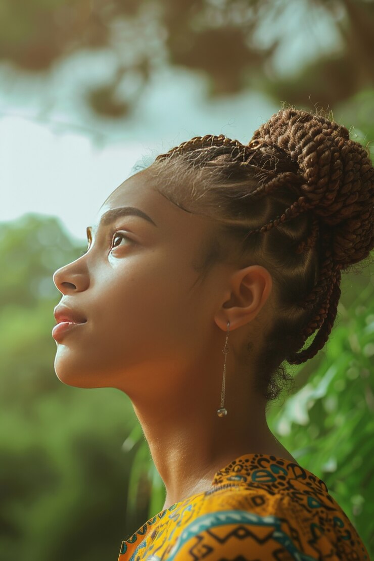 Foto grátis mulher bonita com tranças.