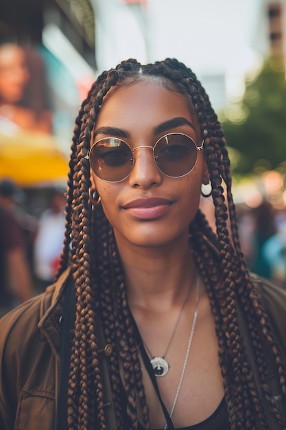 Foto grátis mulher bonita com tranças.