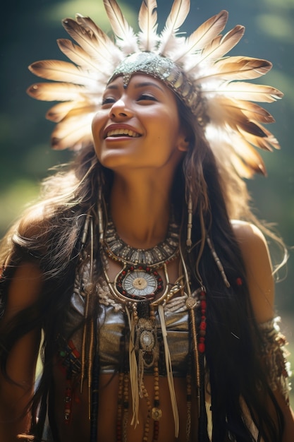 Foto grátis mulher bonita em meio tiro na natureza