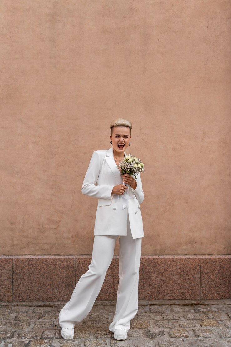 Foto grátis mulher cheia, pronta para se casar.