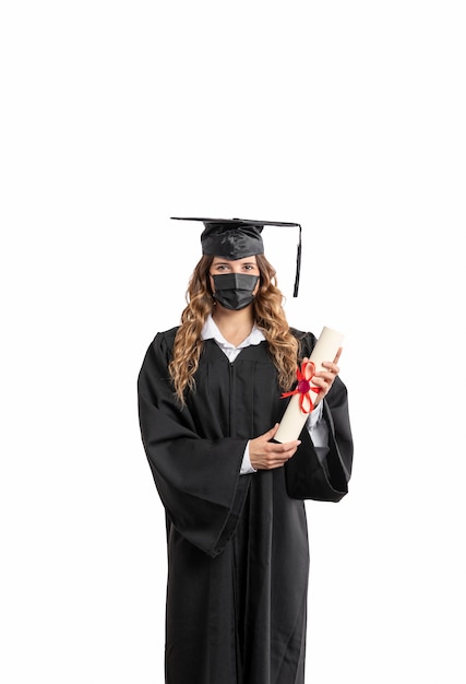 Foto grátis mulher com diploma de graduação