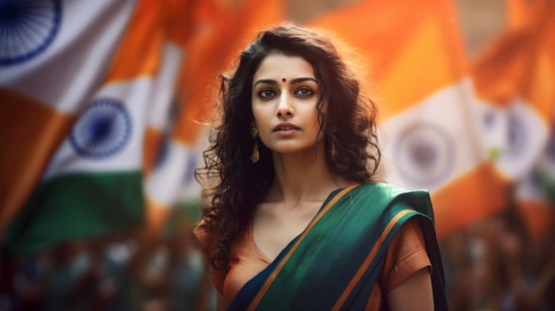 Mulher comemorando o Dia da República da Índia