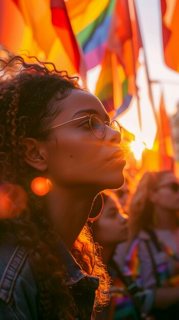 Foto grátis mulher comemorando o dia do orgulho