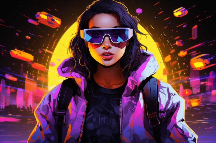 Foto grátis mulher de desenho animado com óculos
