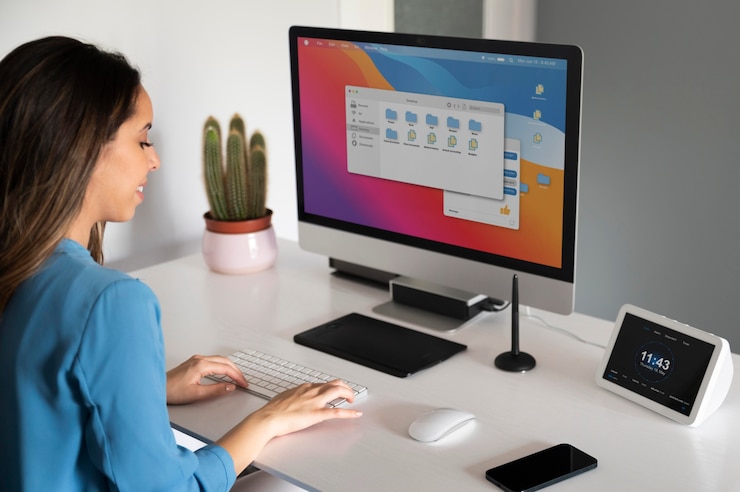 Foto grátis mulher de perto a digitar no teclado