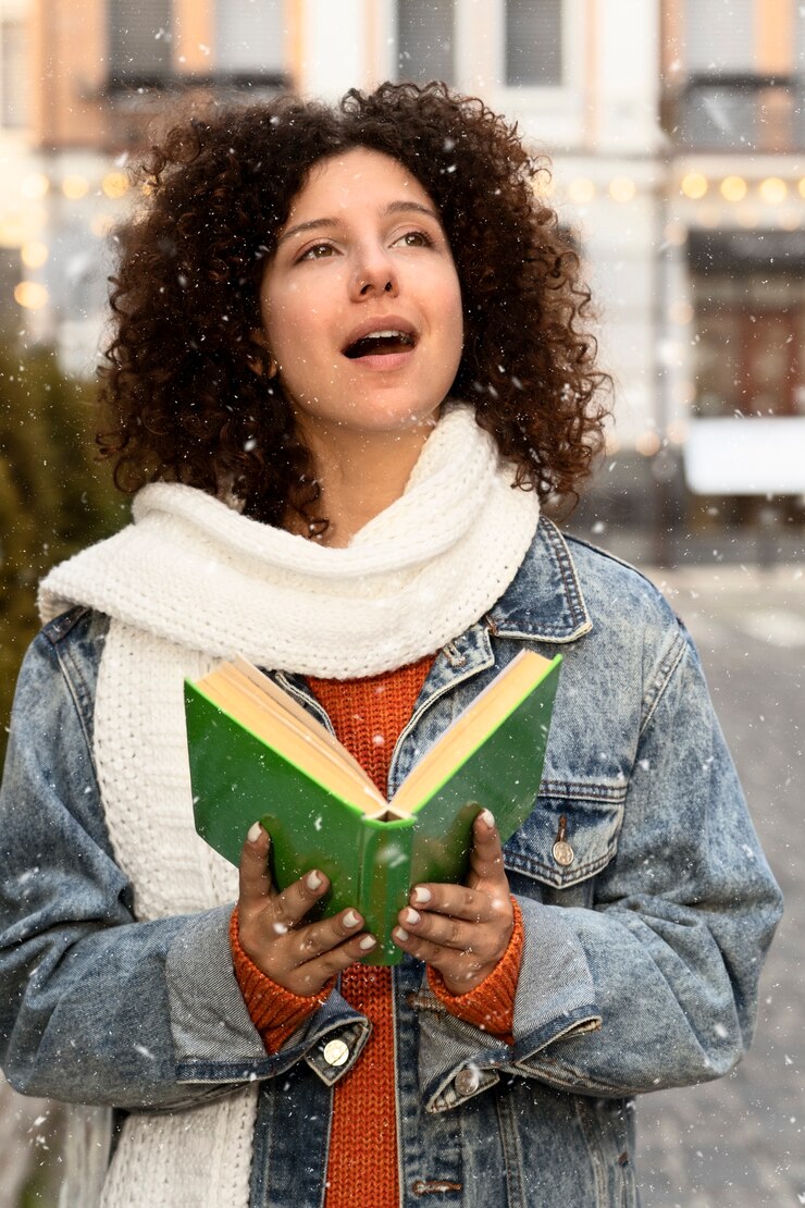 Foto grátis mulher de tiro médio cantando ao ar livre