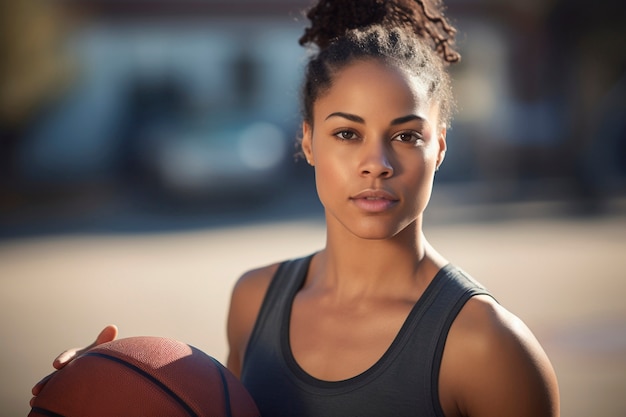 Foto grátis mulher de tiro médio jogando basquete