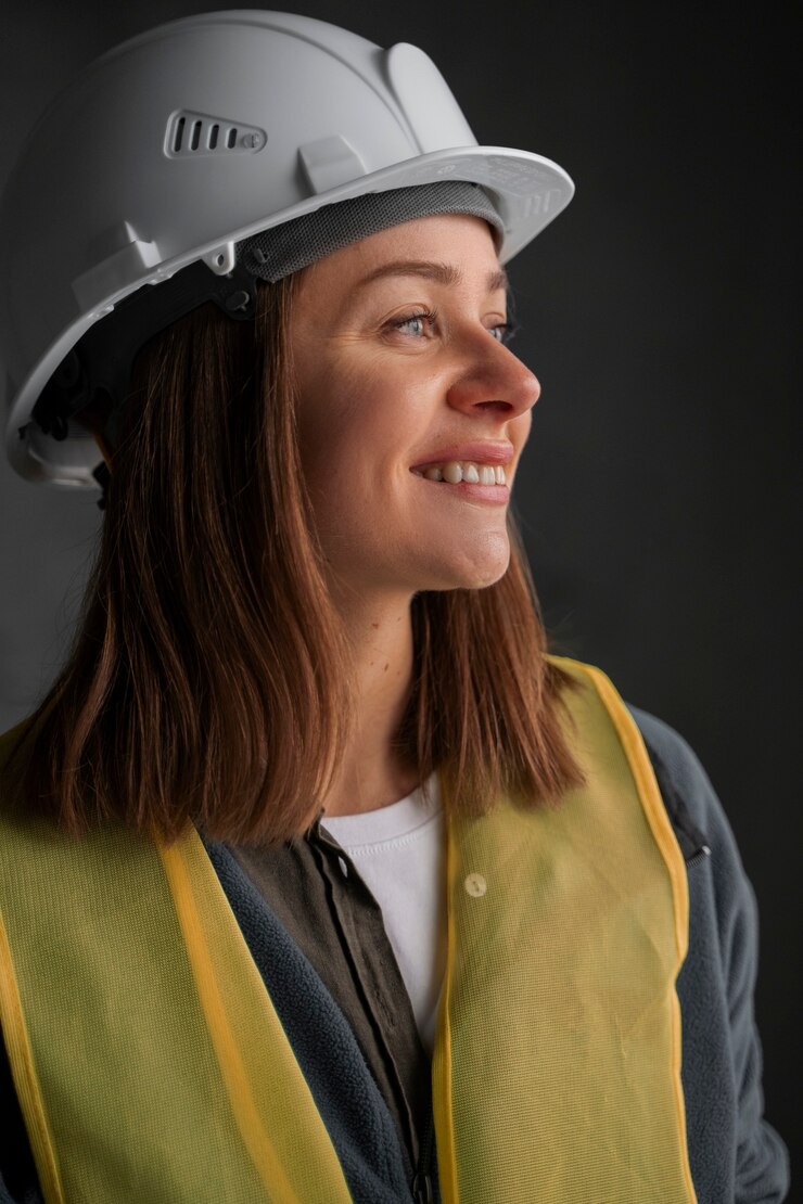 Foto grátis mulher de tiro médio trabalhando como engenheira