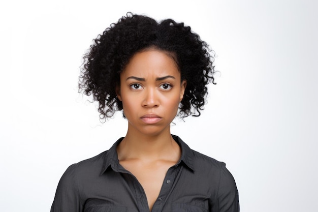 Foto grátis mulher jovem afro-americana duvidosa pensando ou escolhendo conceito