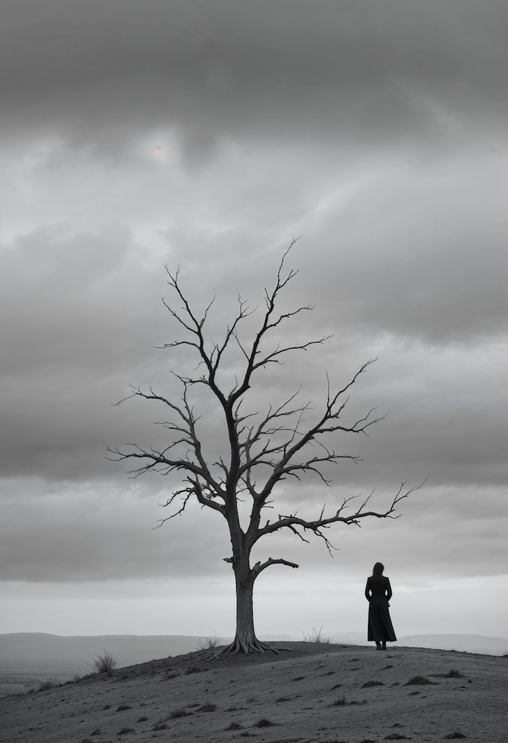 Foto grátis mulher mostrando tristeza em um lugar solitário