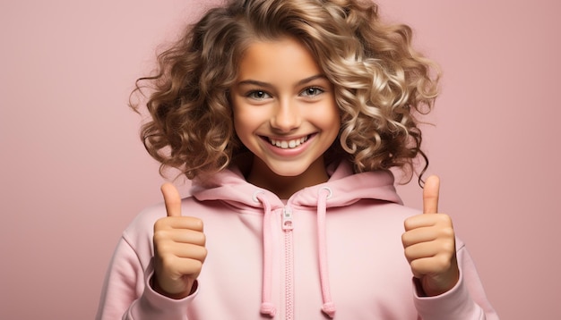 Foto grátis mulher sorridente, alegre e confiante, olhando para a câmera com alegria gerada pela inteligência artificial