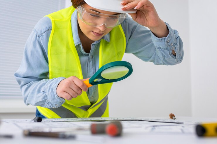 Foto grátis mulher trabalhando como engenheira