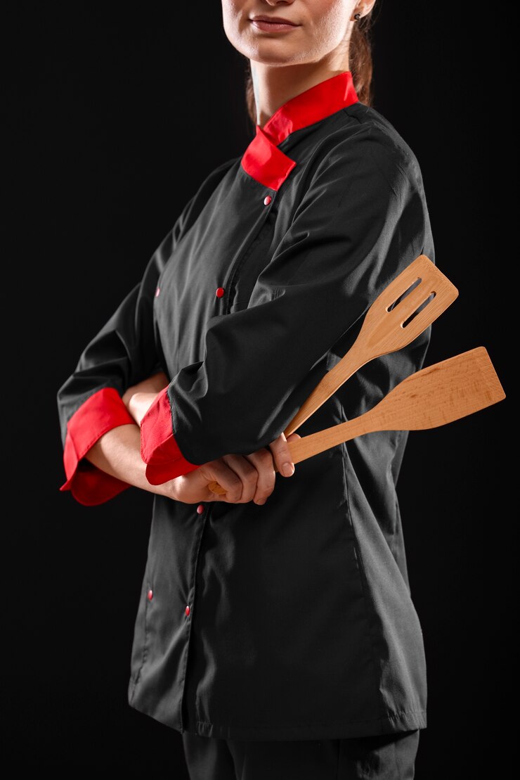 Foto grátis mulher vestindo traje de chef