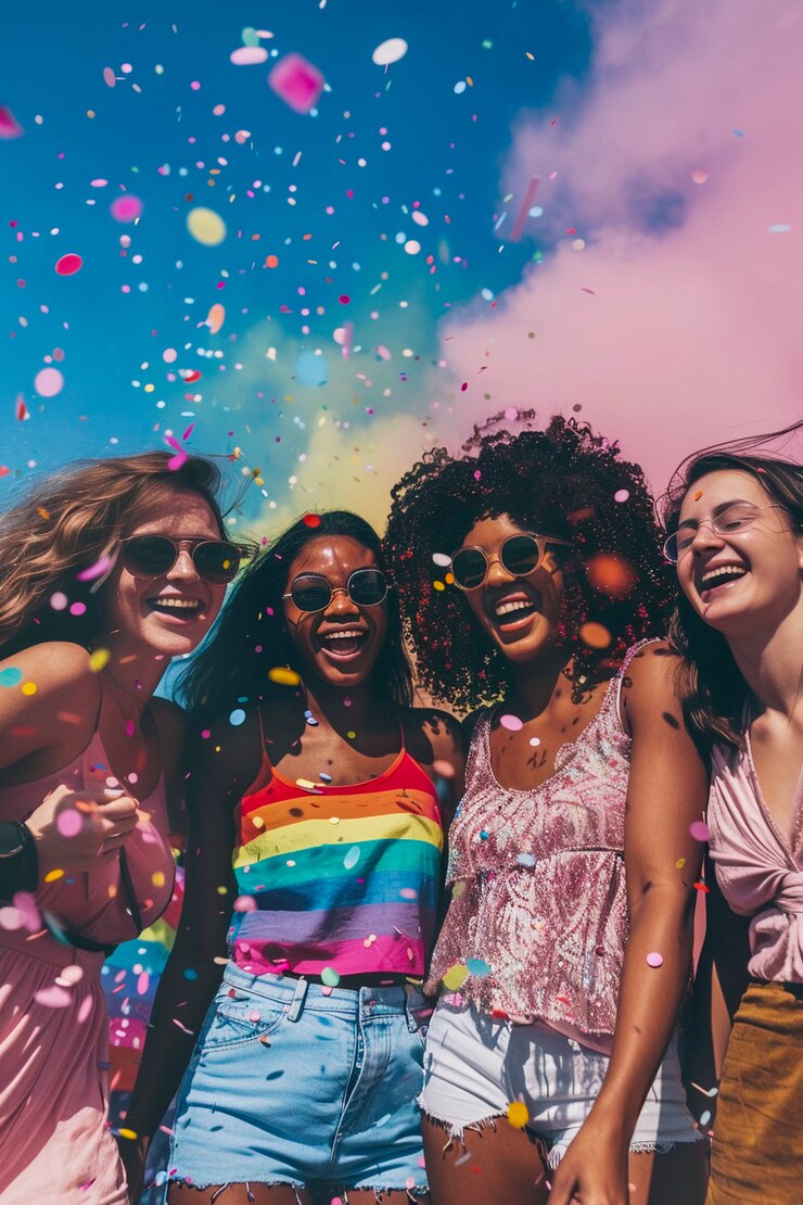Foto grátis mulheres celebrando o dia do orgulho