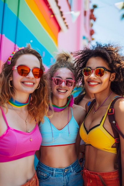 Foto grátis mulheres celebrando o dia do orgulho