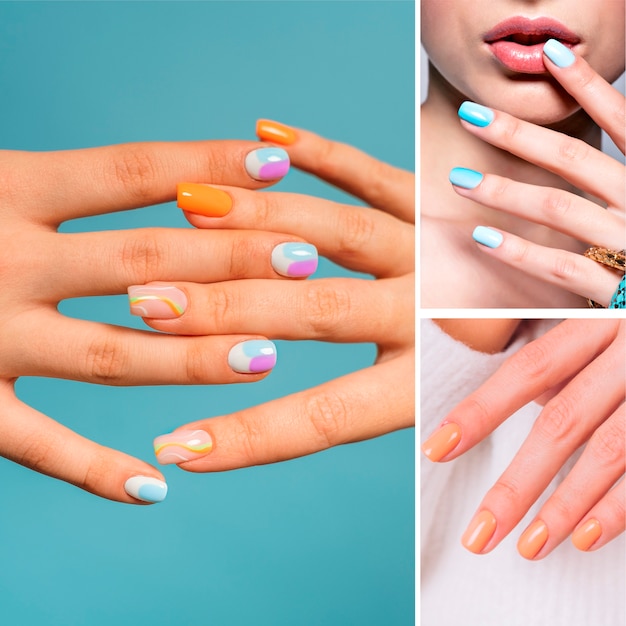 Foto grátis mulheres com nail art criativa