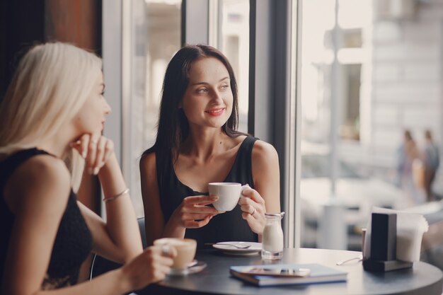 mulheres de negócios no restaurante