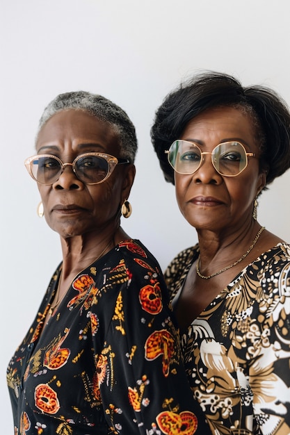 Foto grátis mulheres negras em foto média posando juntas.