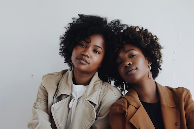 Foto grátis mulheres negras em foto média posando juntas.