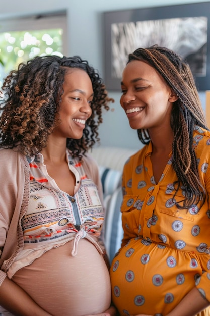 Foto grátis mulheres negras grávidas posando